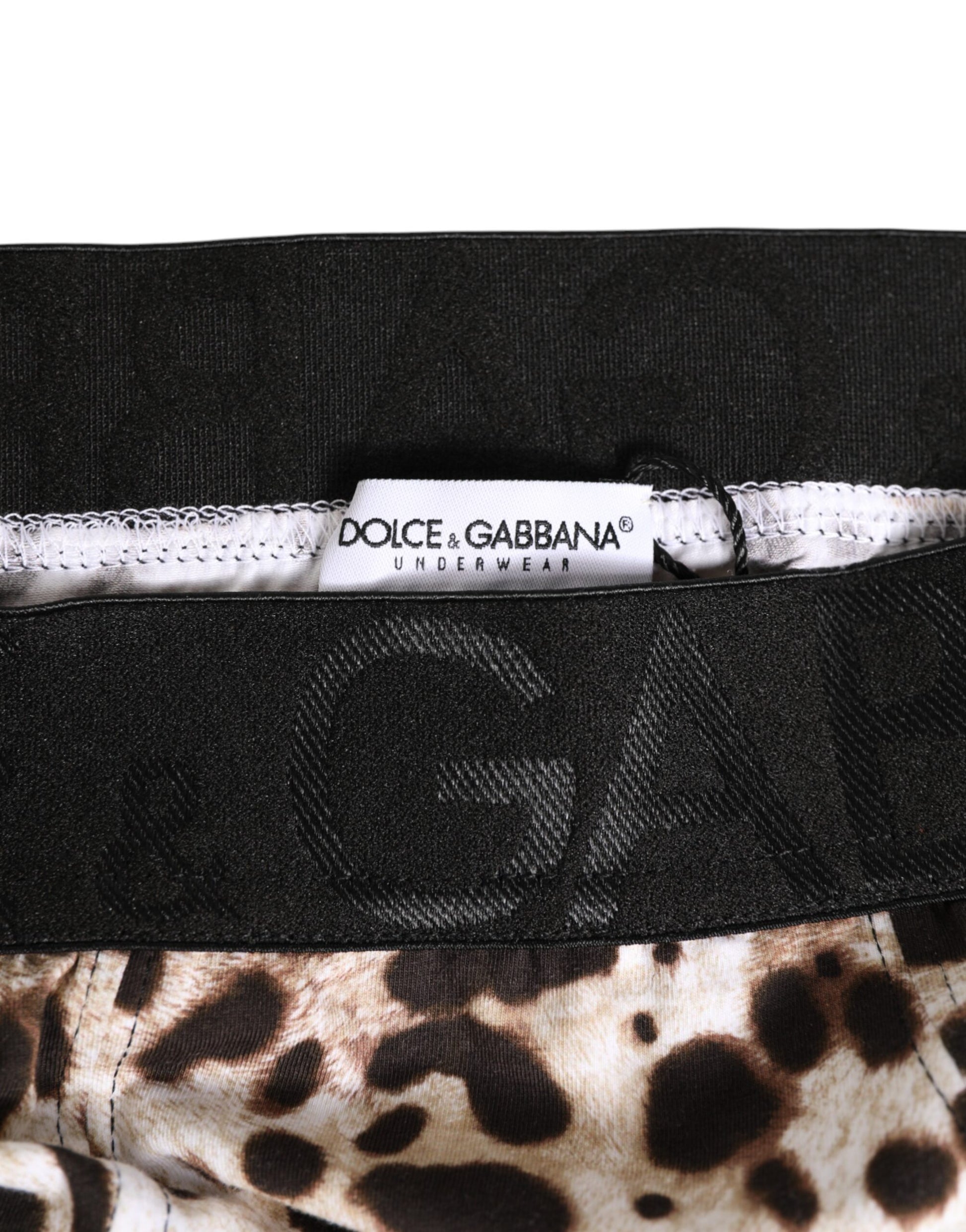 Leopard Print Black Waistband Cotton Underwear