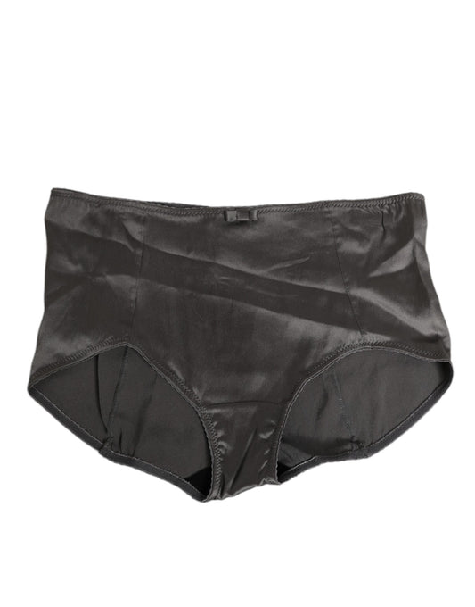 Gray Satin High Waist Briefs Women Underwear