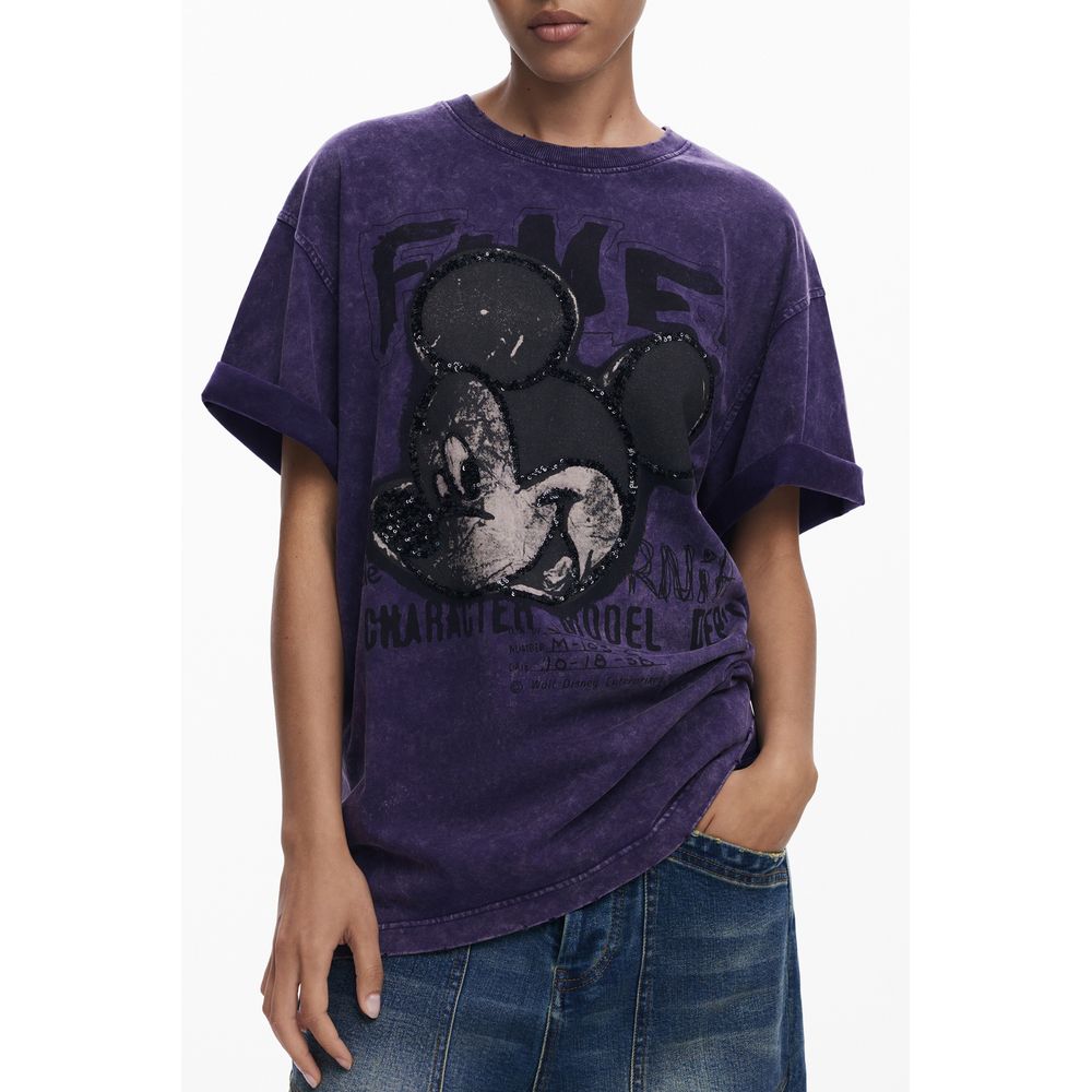 Camiseta de mujer de algodón morado