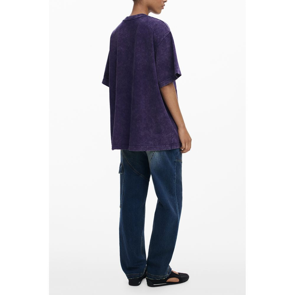 Camiseta de mujer de algodón morado