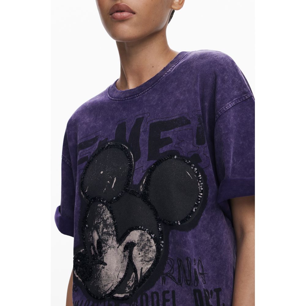 Camiseta de mujer de algodón morado