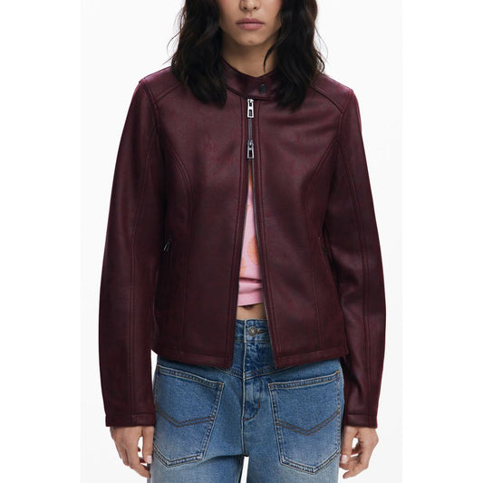 Chaqueta de poliéster roja para mujer