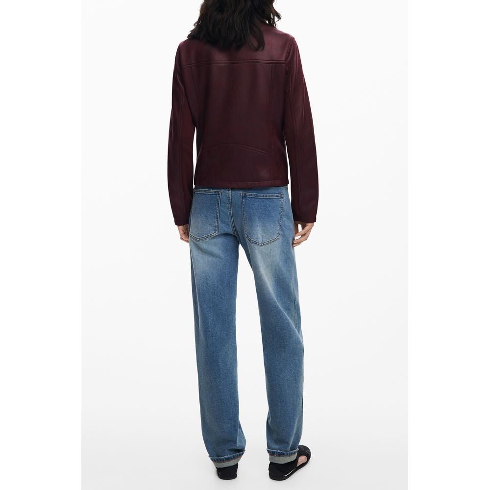 Chaqueta de poliéster roja para mujer