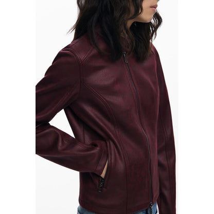 Chaqueta de poliéster roja para mujer