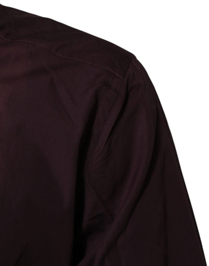 Maroon Cotton Collared GOLD Formal Dress Shirt