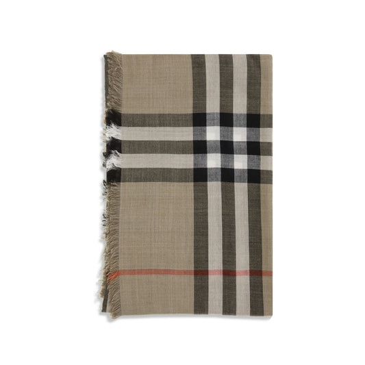 Check Reversible Wool and Silk Scarf