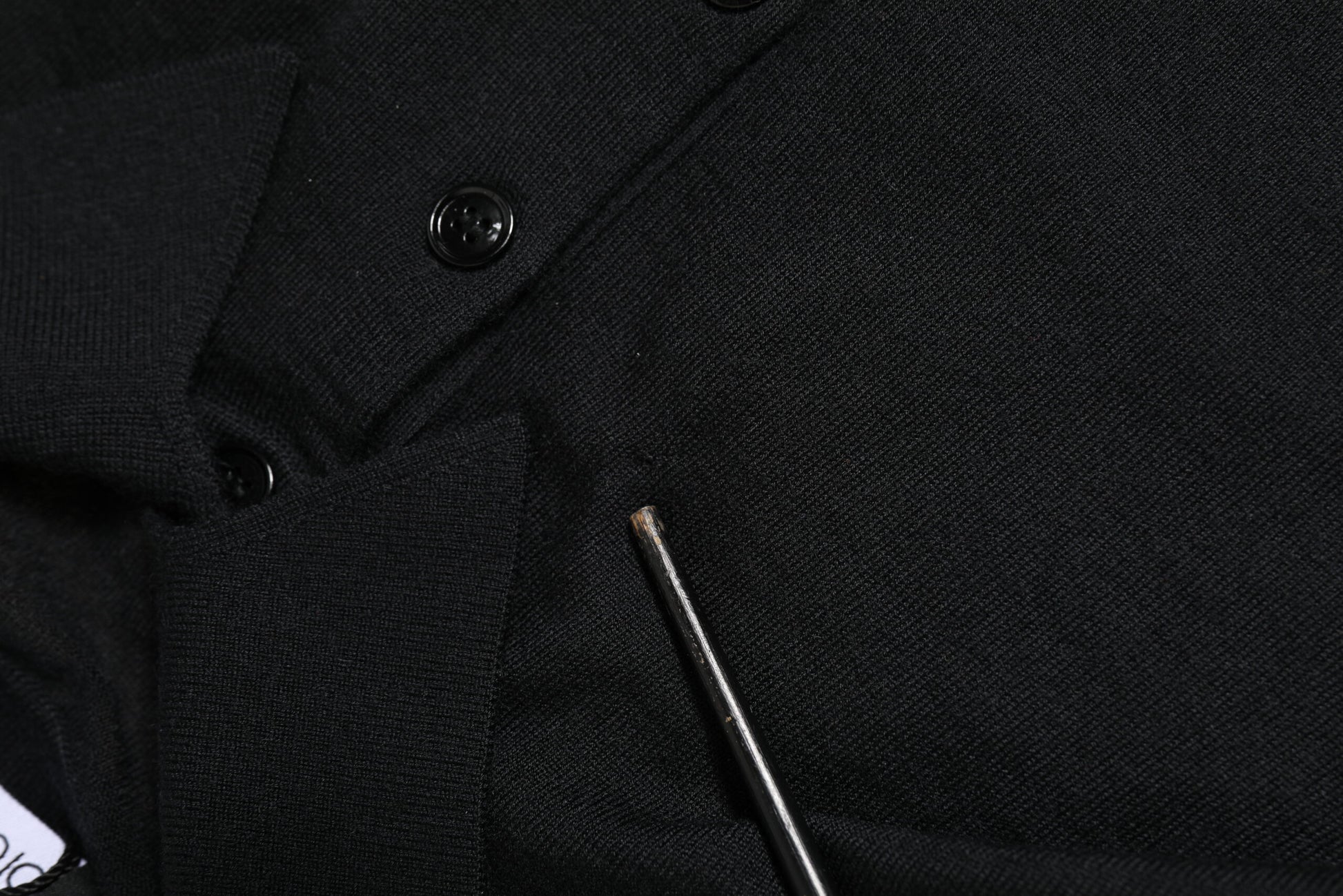 Black Logo Patch Collared Pullover Sweater