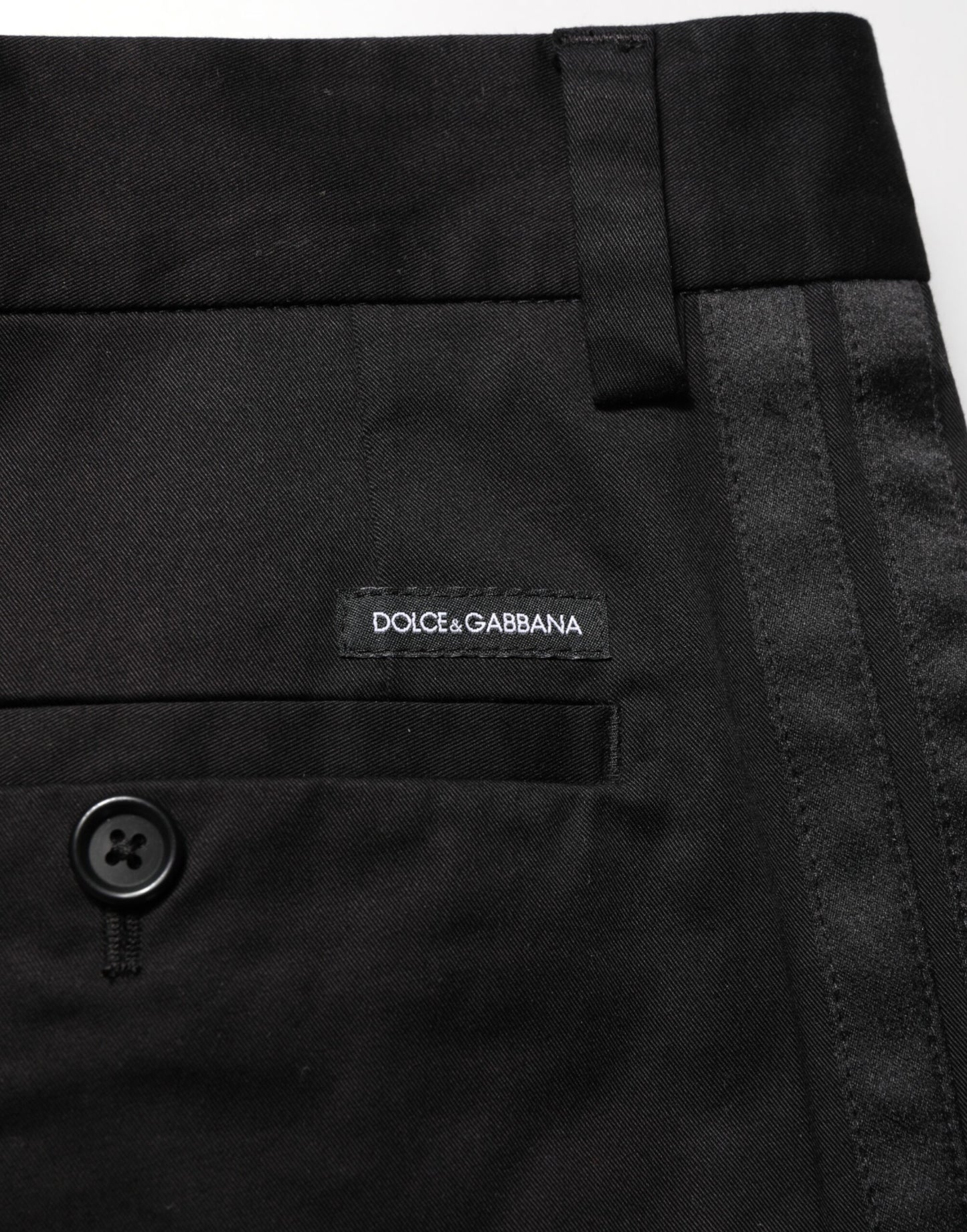 Black Cotton Stretch Casual Trouser Pants
