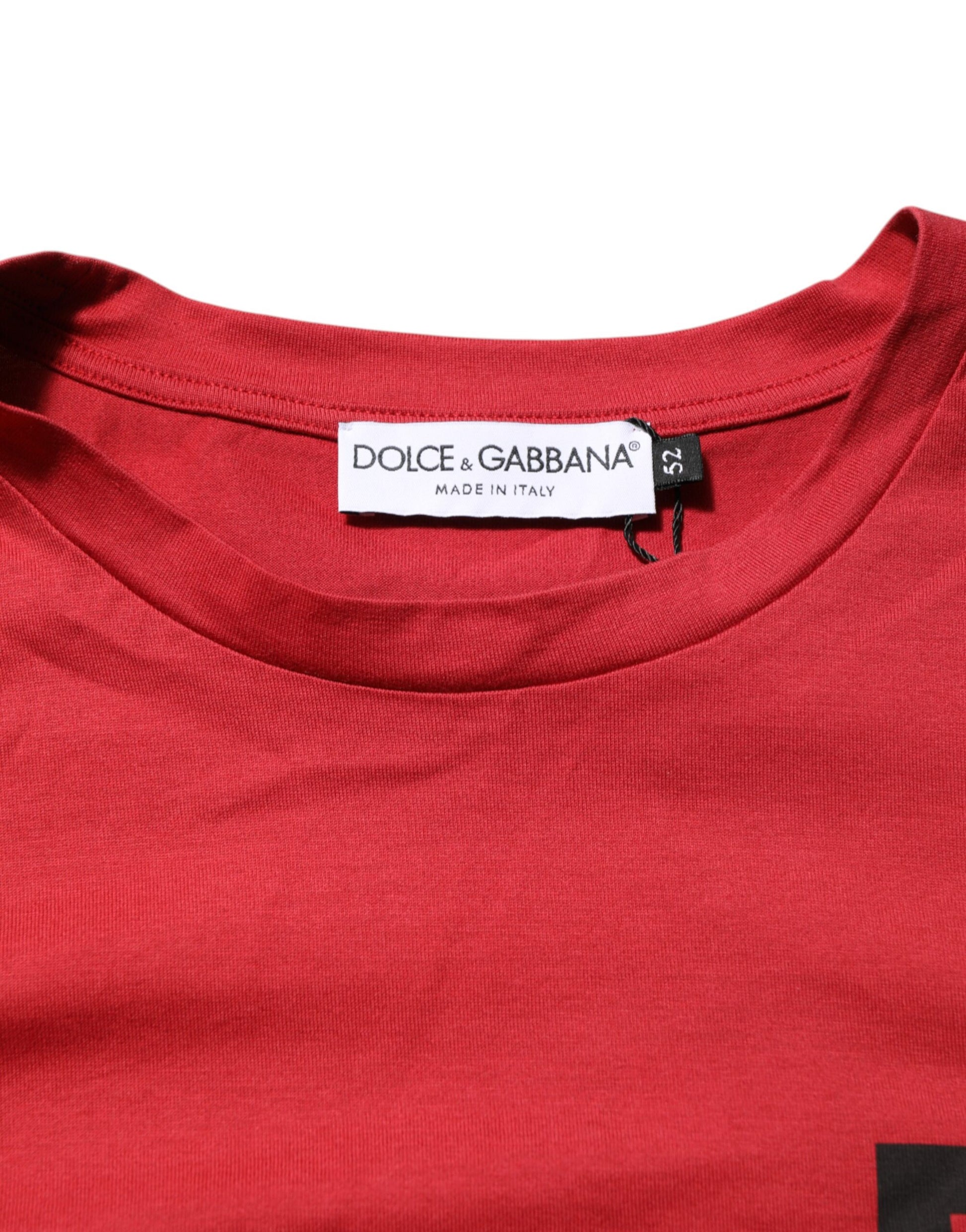 Red Logo Print Cotton Short Sleeve T-shirt