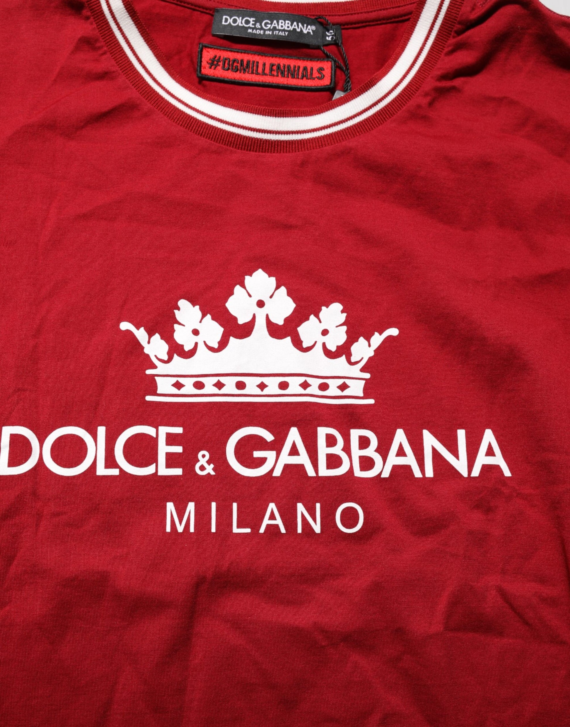 Maroon LogoCrown Cotton Half Sleeve T-shirt