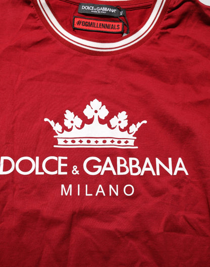 Maroon LogoCrown Cotton Half Sleeve T-shirt