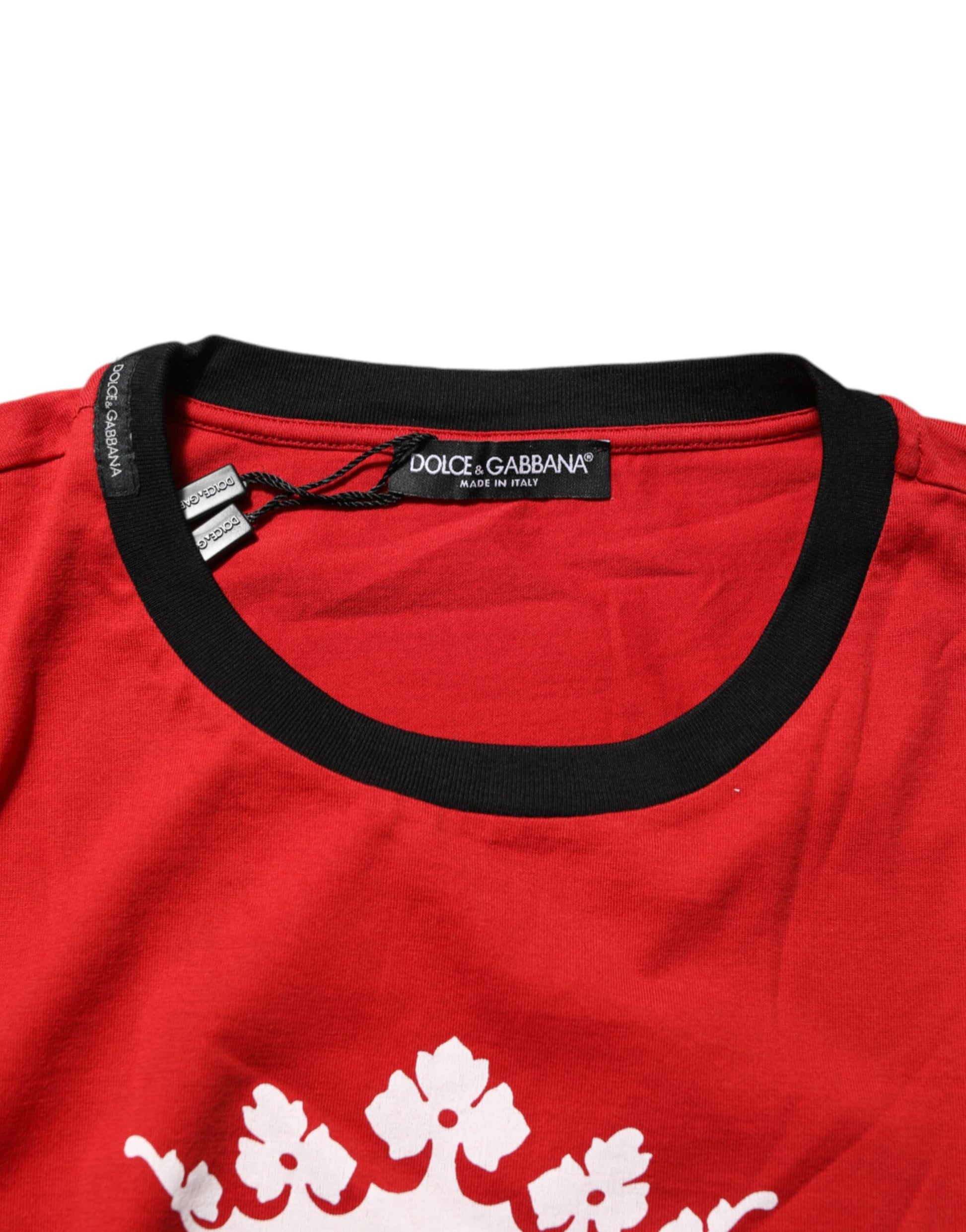 Red Logo Crown Cotton Short Sleeves T-shirt
