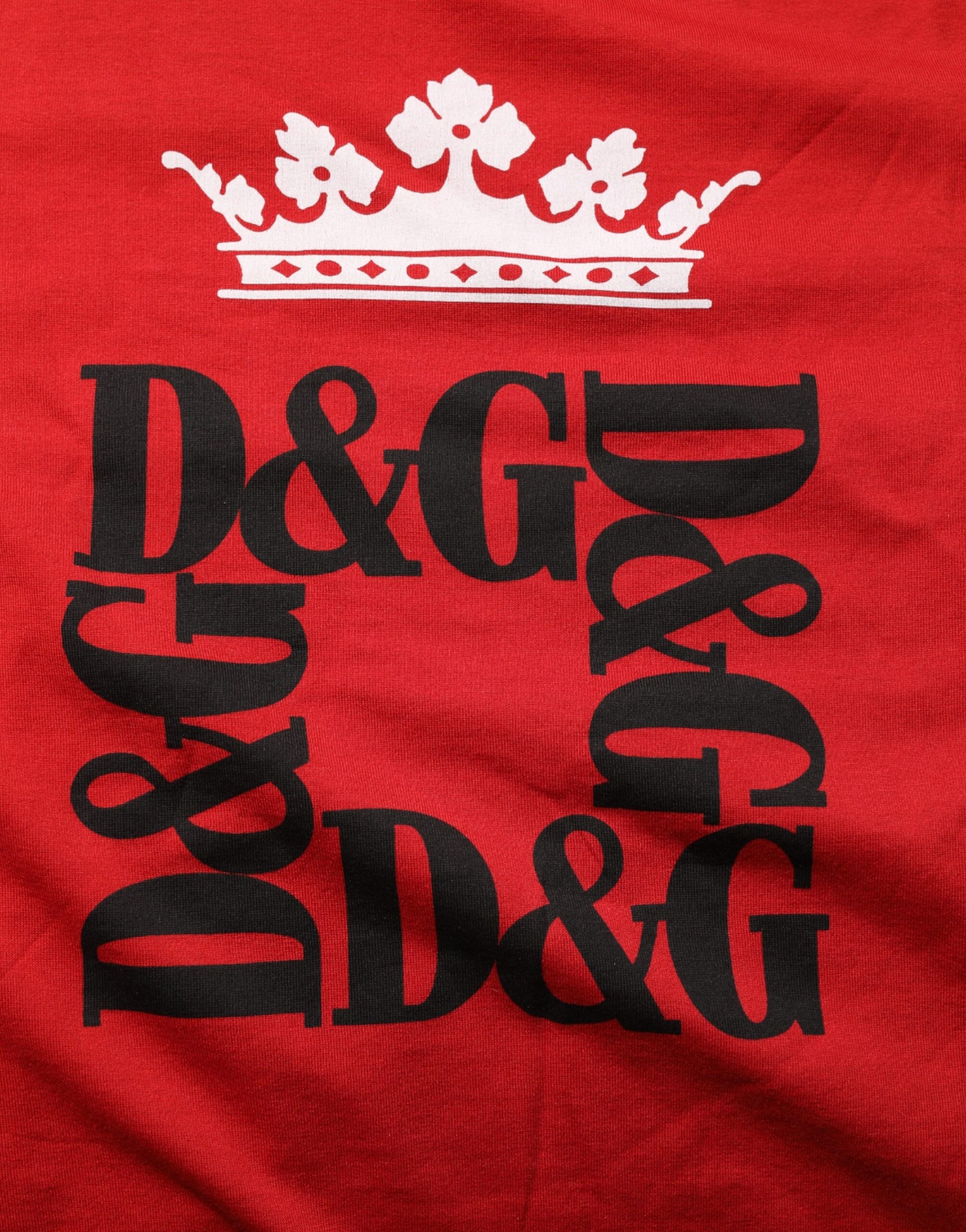 Red Logo Crown Cotton Short Sleeves T-shirt