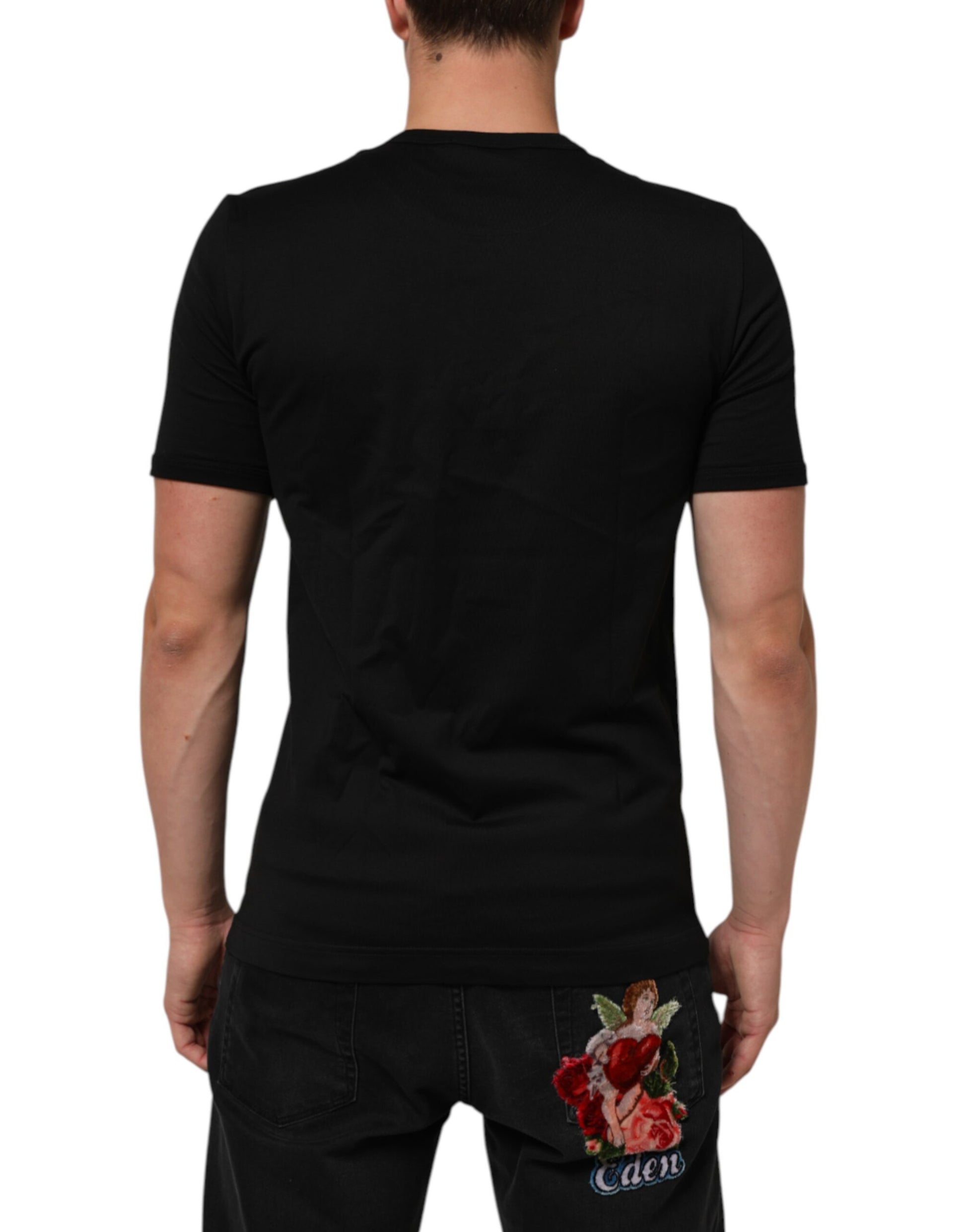 Black Goodluck 2021 Cotton Crew Neck T-shirt
