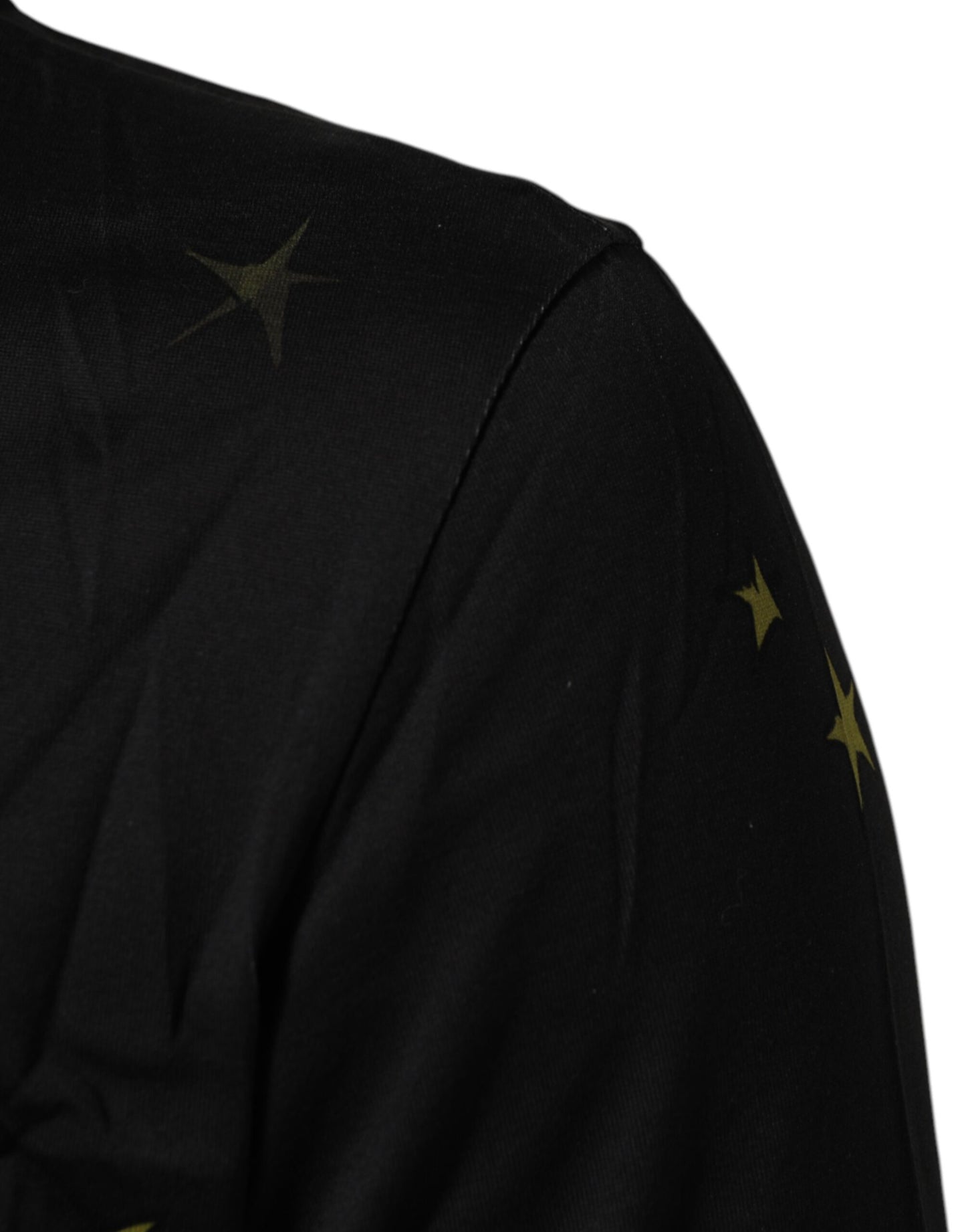 Black Musical Print Cotton Crew Neck T-shirt