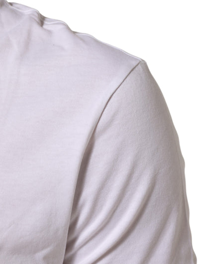 White Cotton Crew Neck Short Sleeves