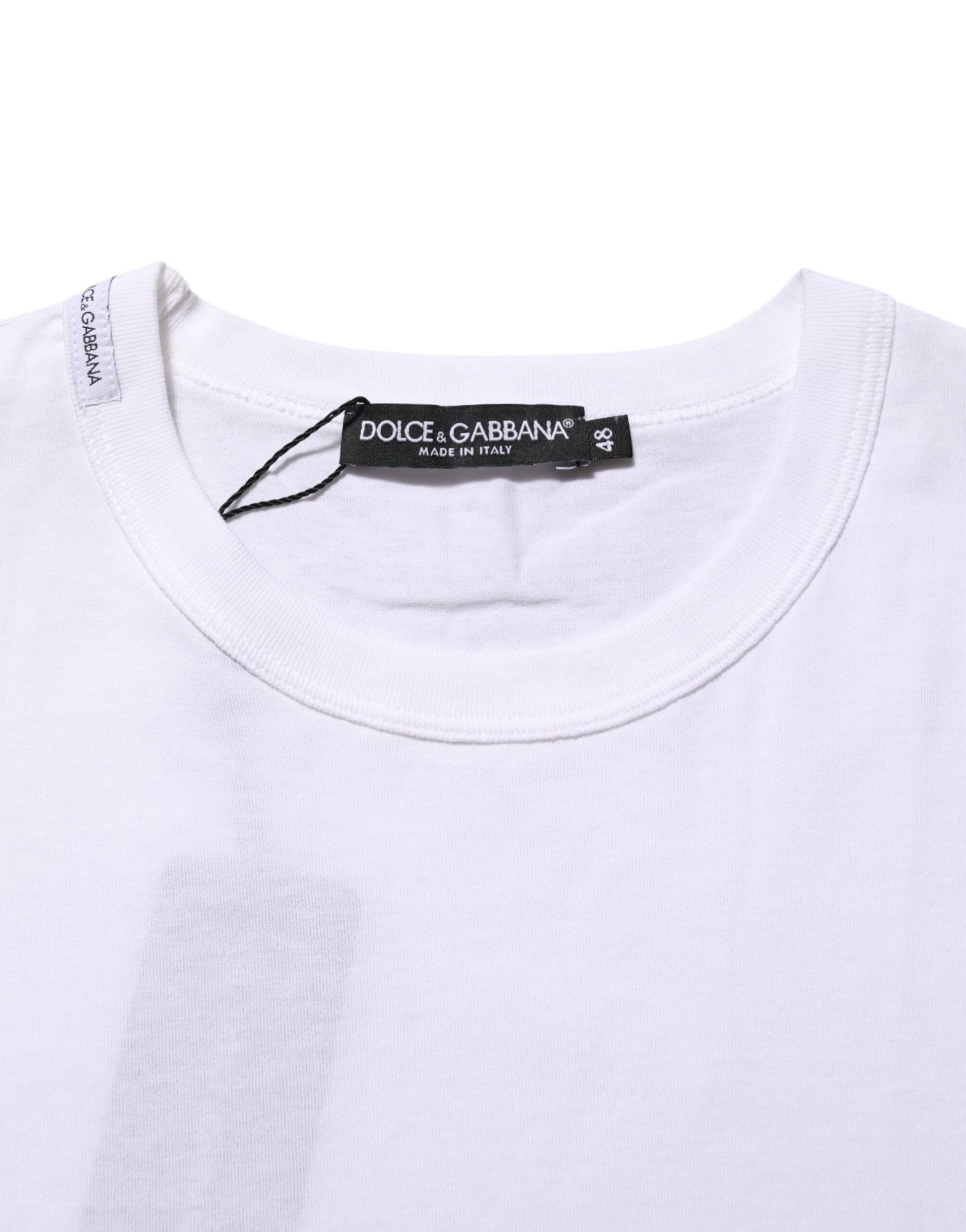 White Cotton Crew Neck Short Sleeves
