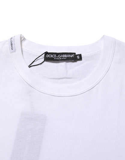 White Cotton Crew Neck Short Sleeves