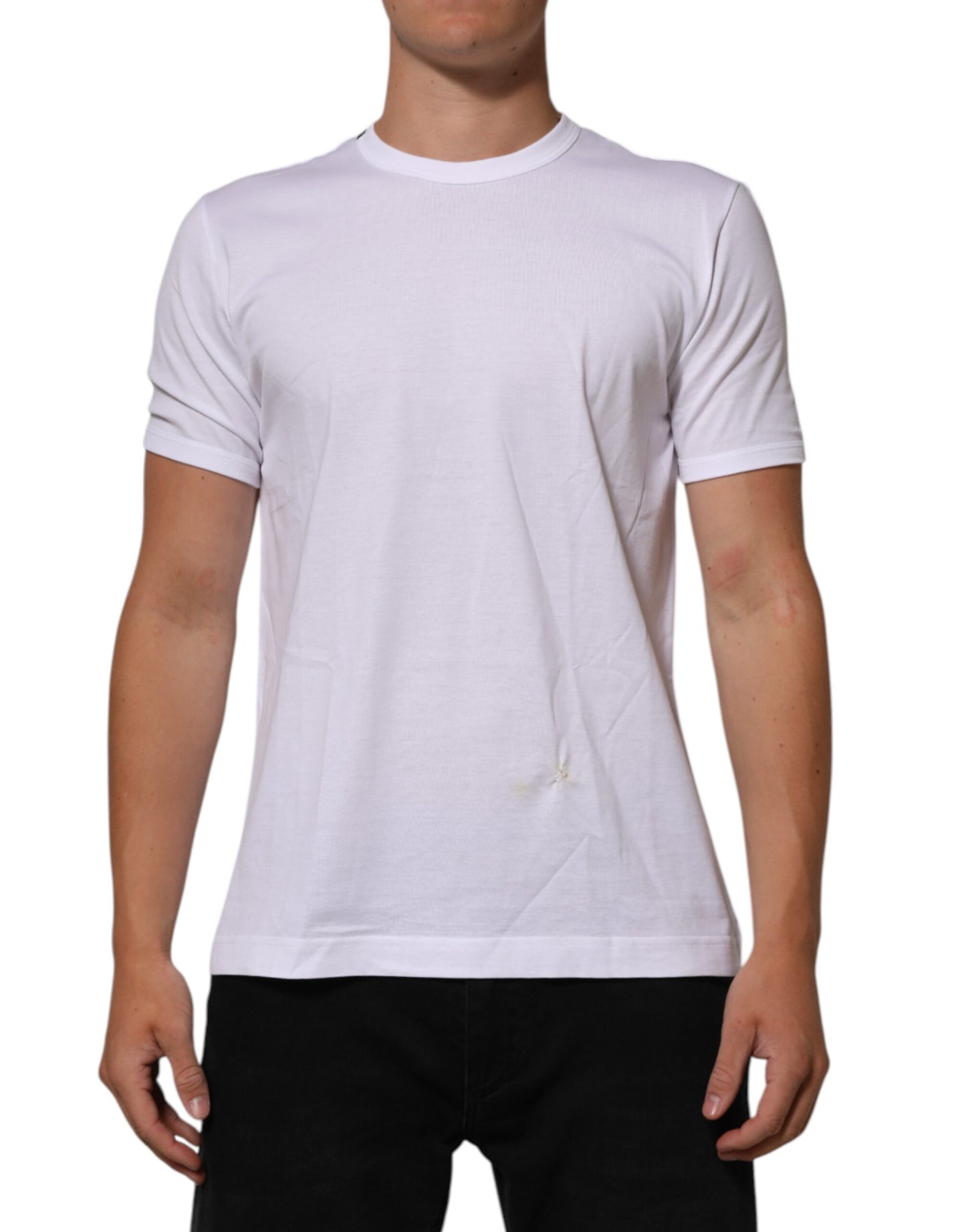 White Goodluck 2021 Cotton Crew Neck  T-shirt