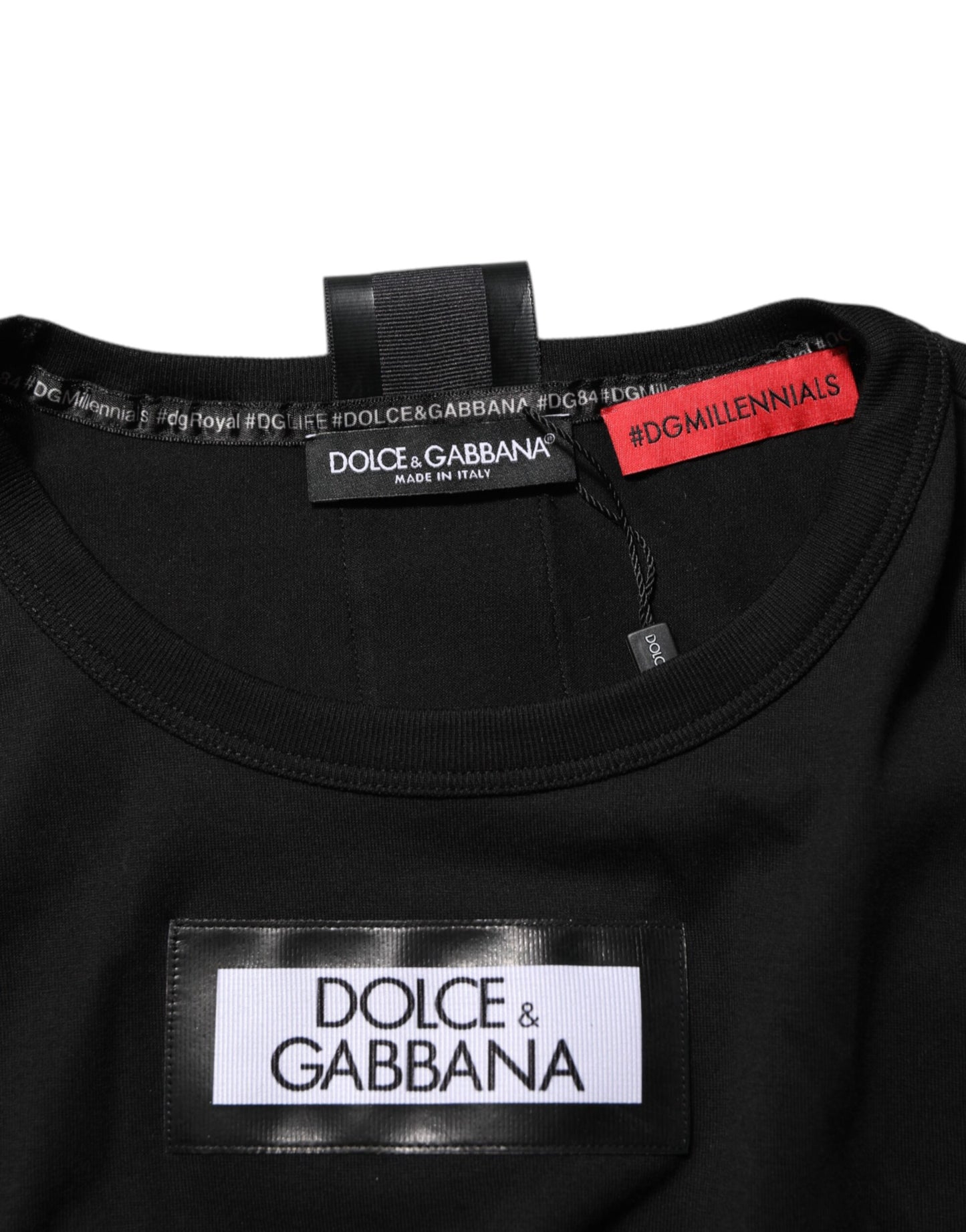 Black DGRoyals Cotton Men Crew Neck IT T-shirt