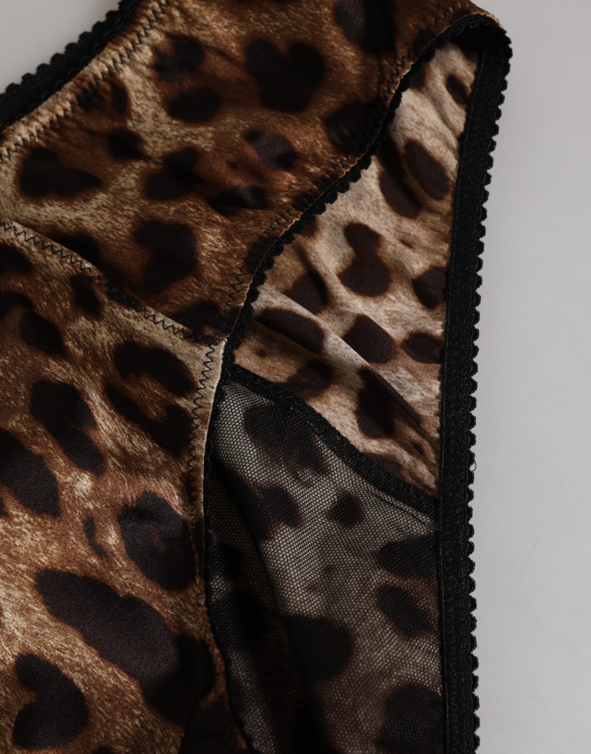 Brown Leopard Silk Mid Waist Panty Underwear