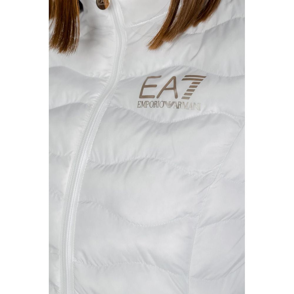 Chaquetas y abrigos de poliéster blanco