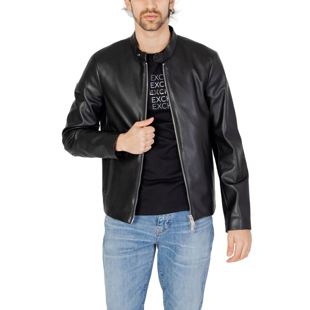 Chaquetas y abrigos de poliéster negro