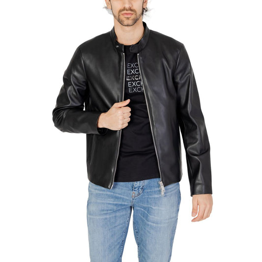 Chaquetas y abrigos de poliéster negro