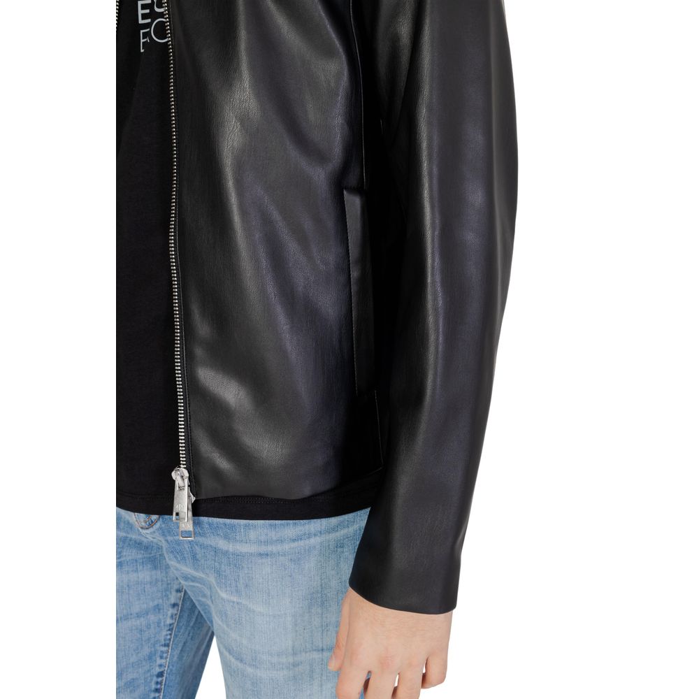 Chaquetas y abrigos de poliéster negro