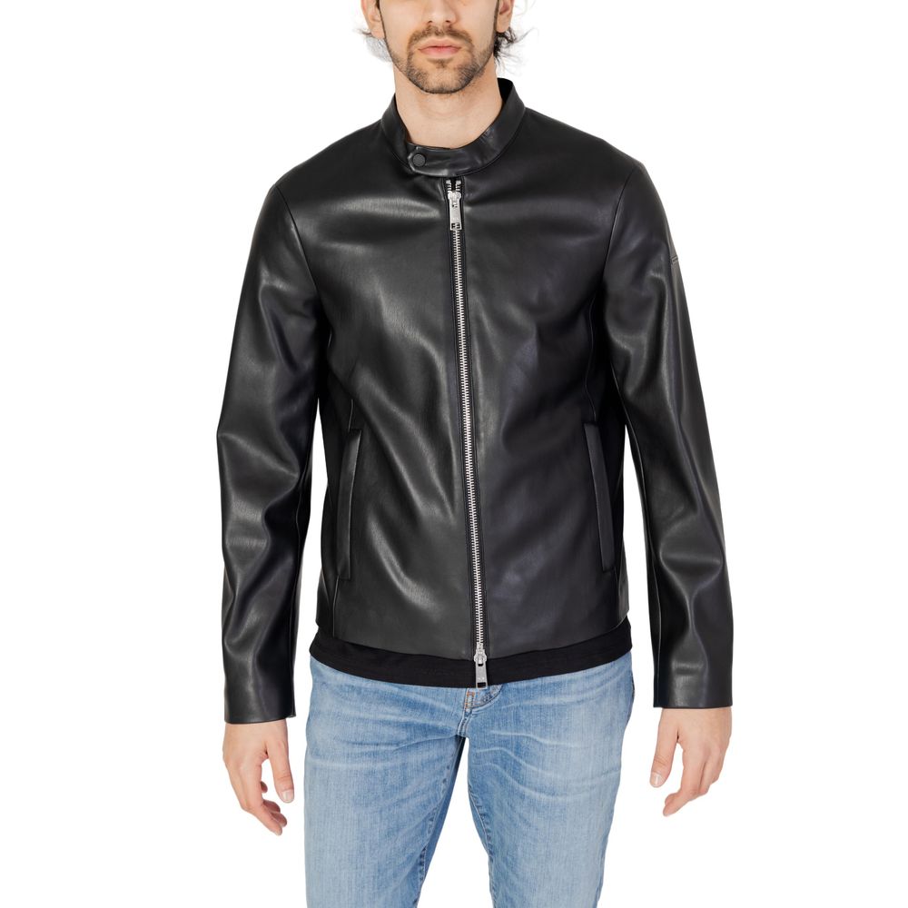 Chaquetas y abrigos de poliéster negro