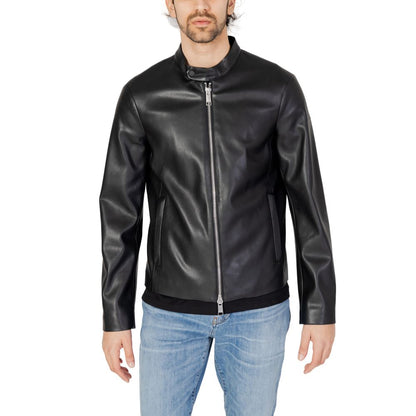 Chaquetas y abrigos de poliéster negro