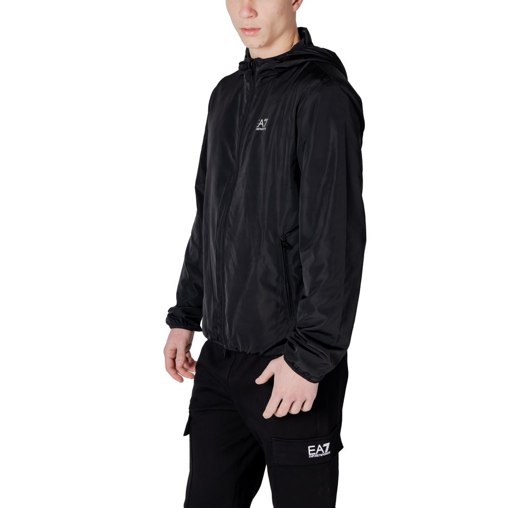 Chaquetas y abrigos de poliéster negro