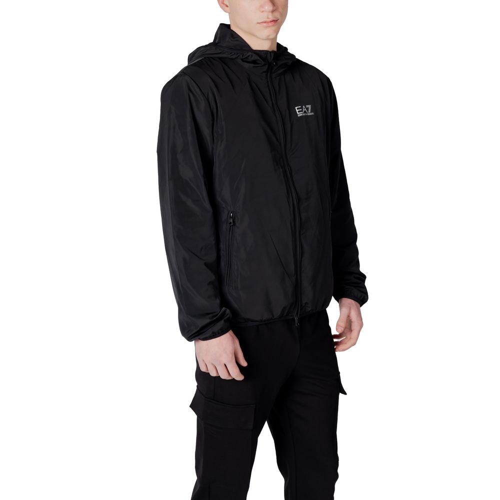 Chaquetas y abrigos de poliéster negro