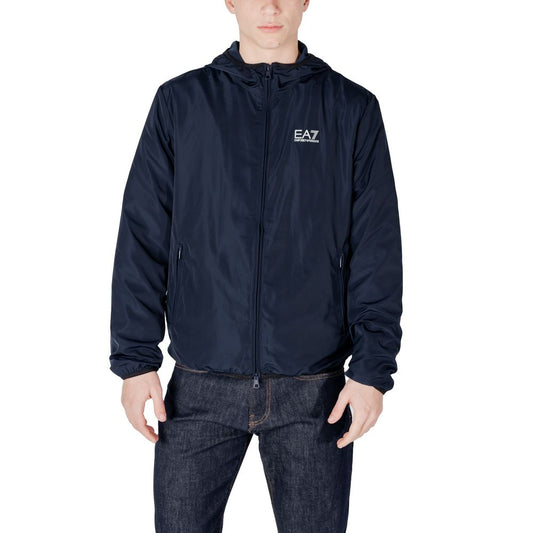 Chaquetas y abrigos de poliéster azul