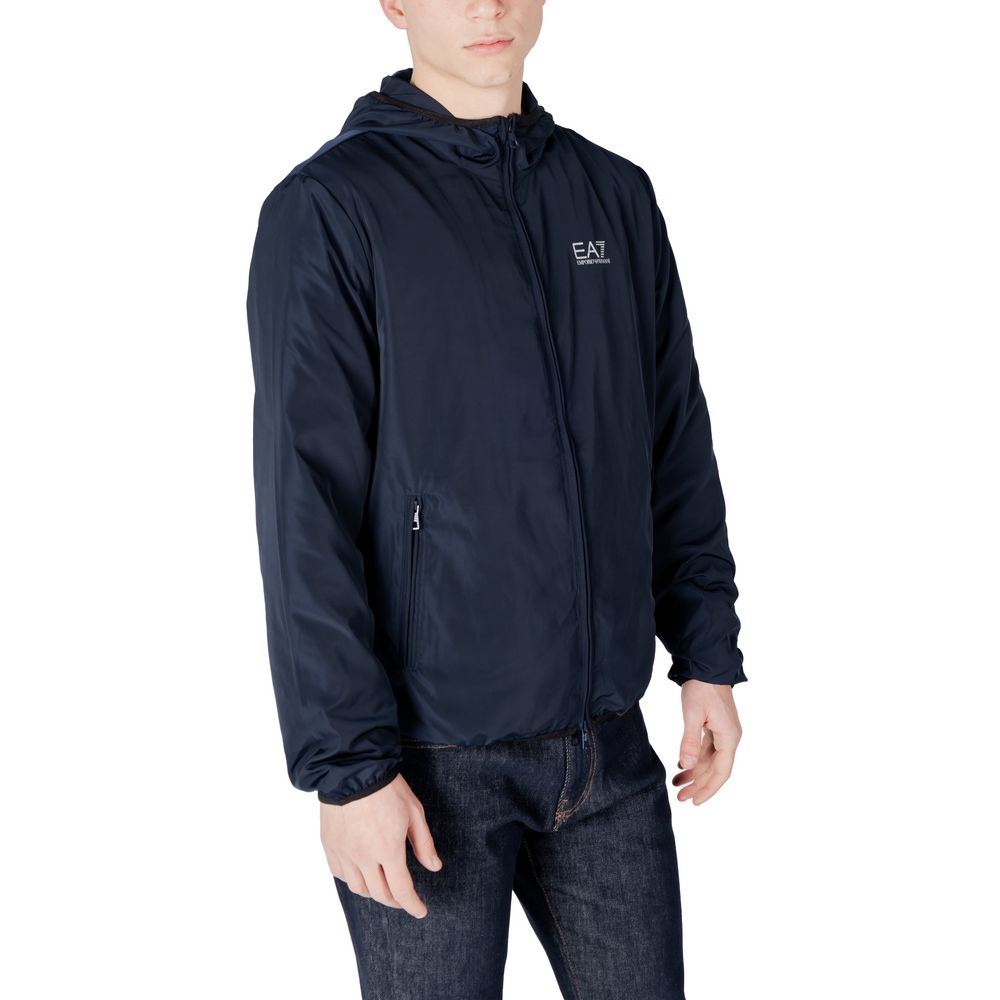 Chaquetas y abrigos de poliéster azul
