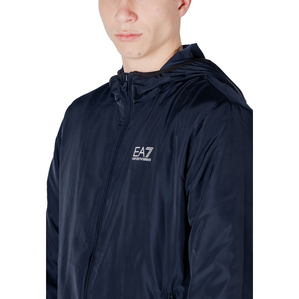Chaquetas y abrigos de poliéster azul