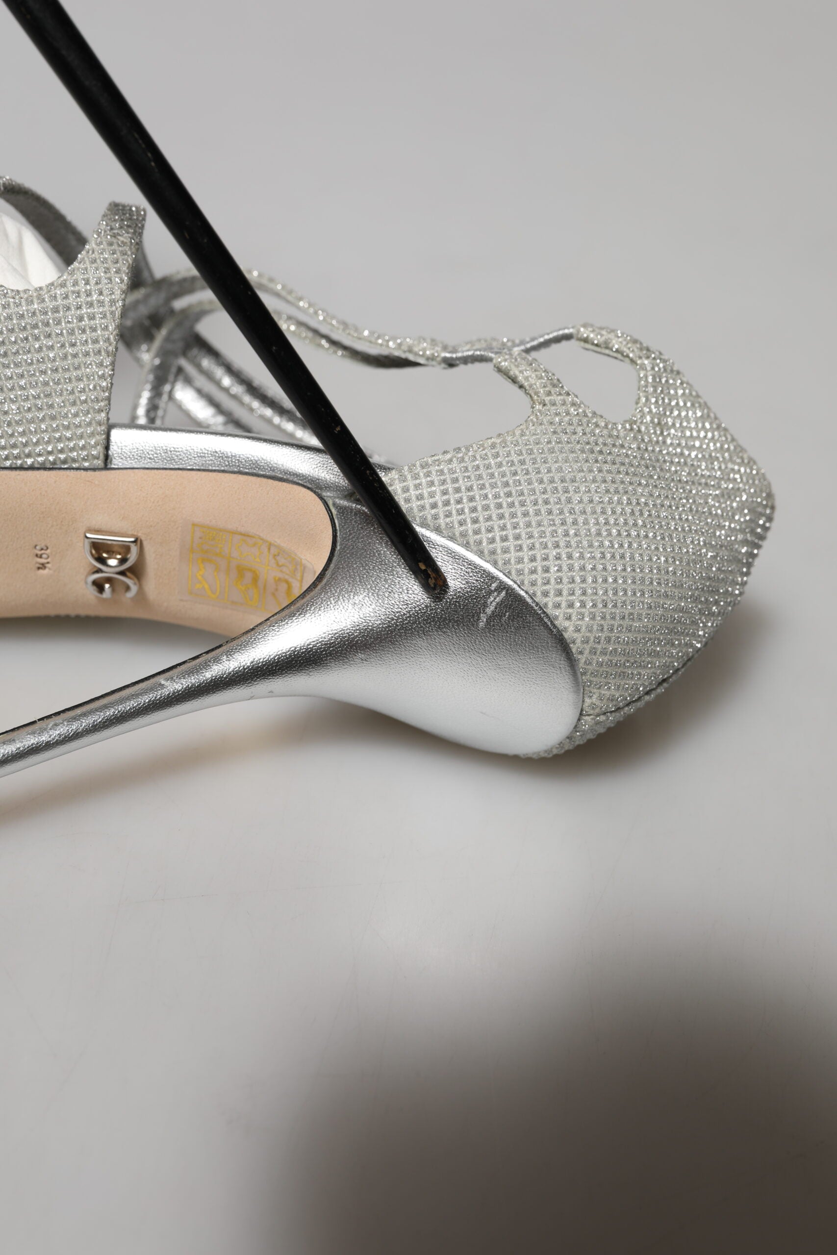 Silver Shimmers Sandals Heel Pumps Shoes