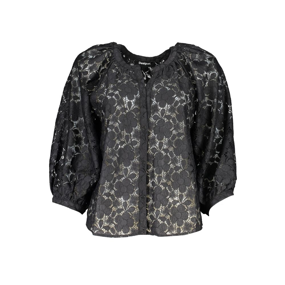 Camisa negra de poliéster