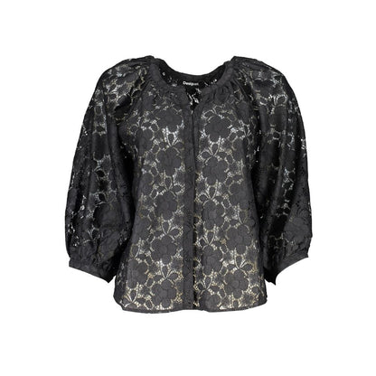 Camisa negra de poliéster