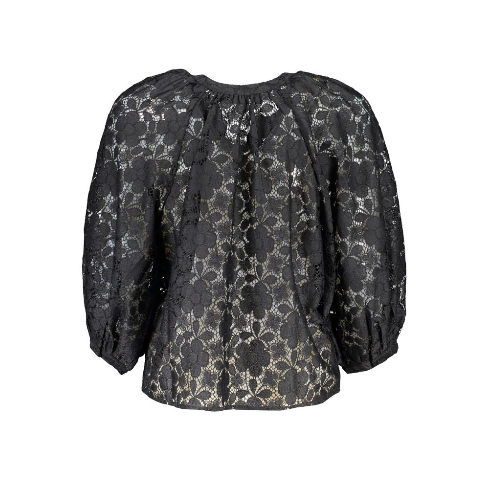 Camisa negra de poliéster