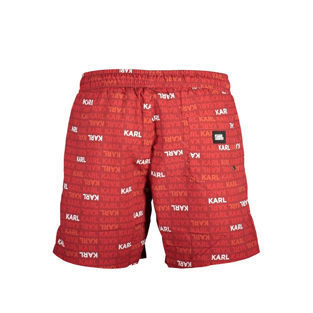 Bañador de poliéster rojo