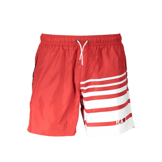 Bañador de poliéster rojo