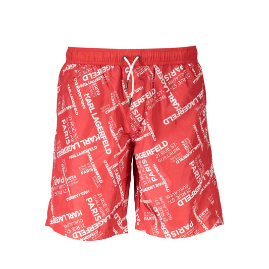 Bañador de poliéster rojo