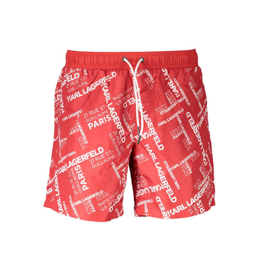 Bañador de poliéster rojo