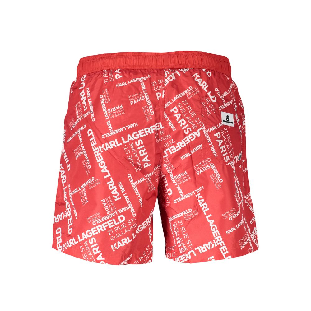 Bañador de poliéster rojo