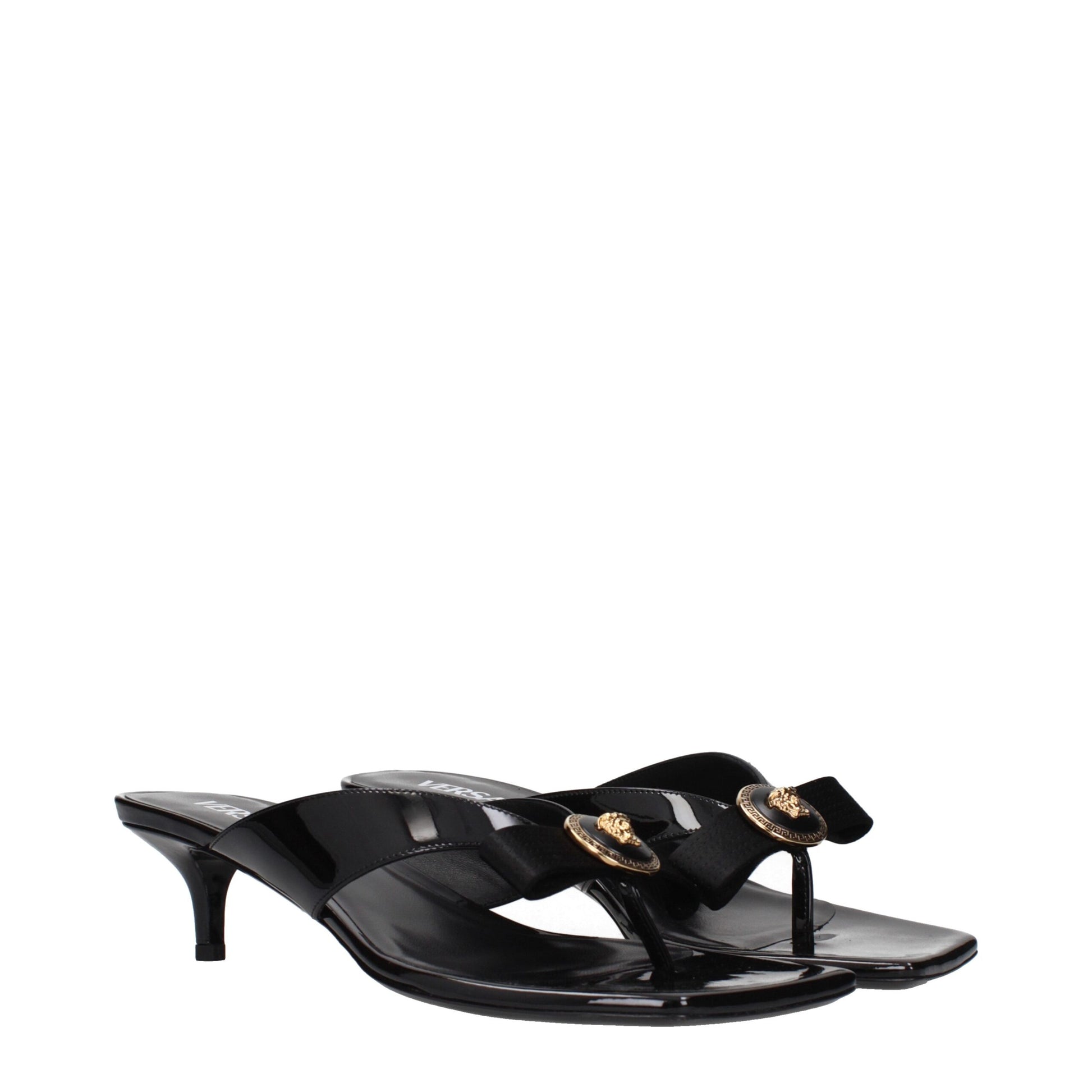 Black Leather Stiletto Heels Sandals