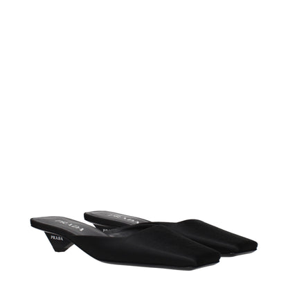 Black Satin Flat Sandals