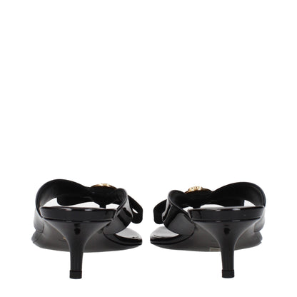 Black Leather Stiletto Heels Sandals