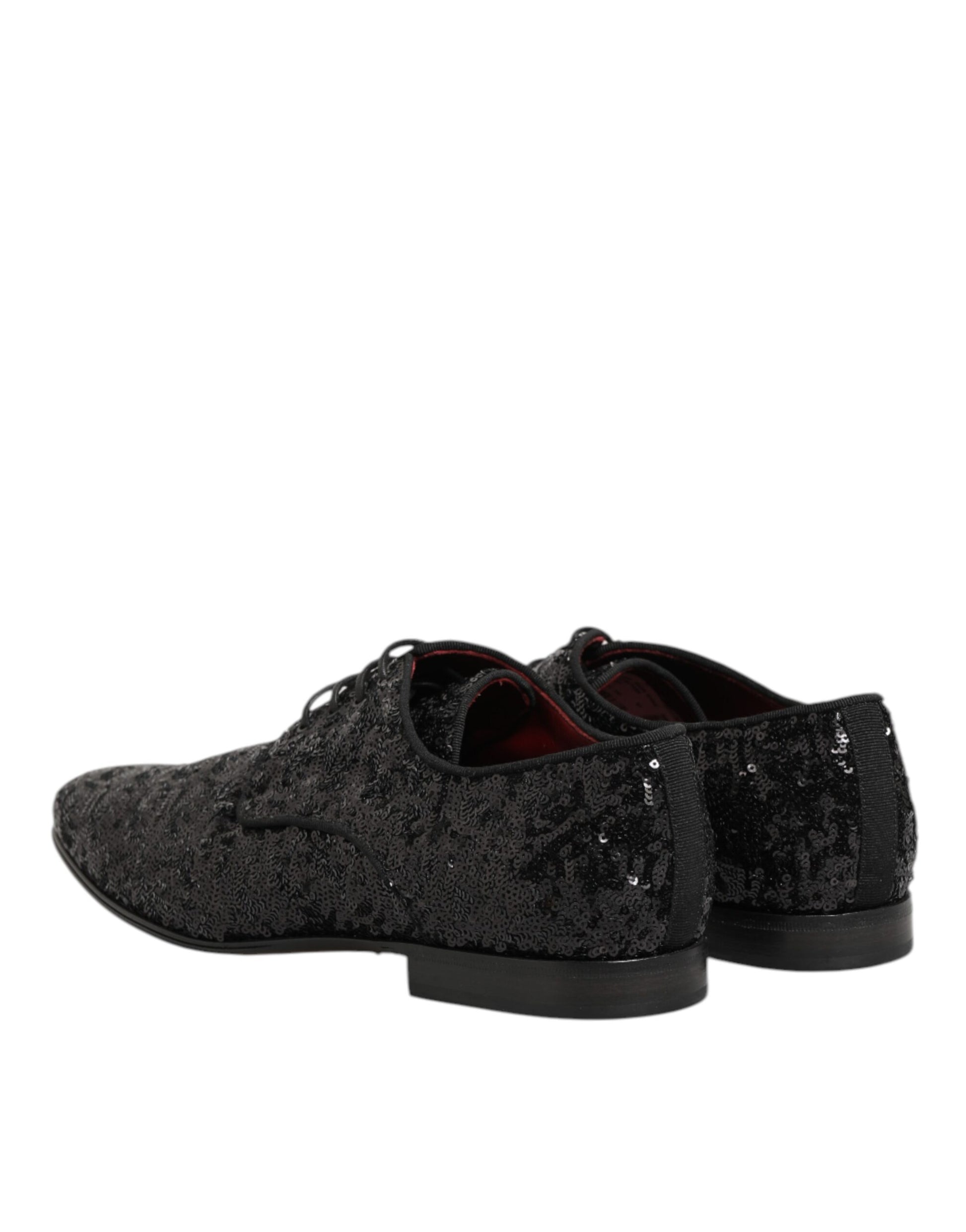 Black Sequined Lace Up Dress Men Derby Shoes