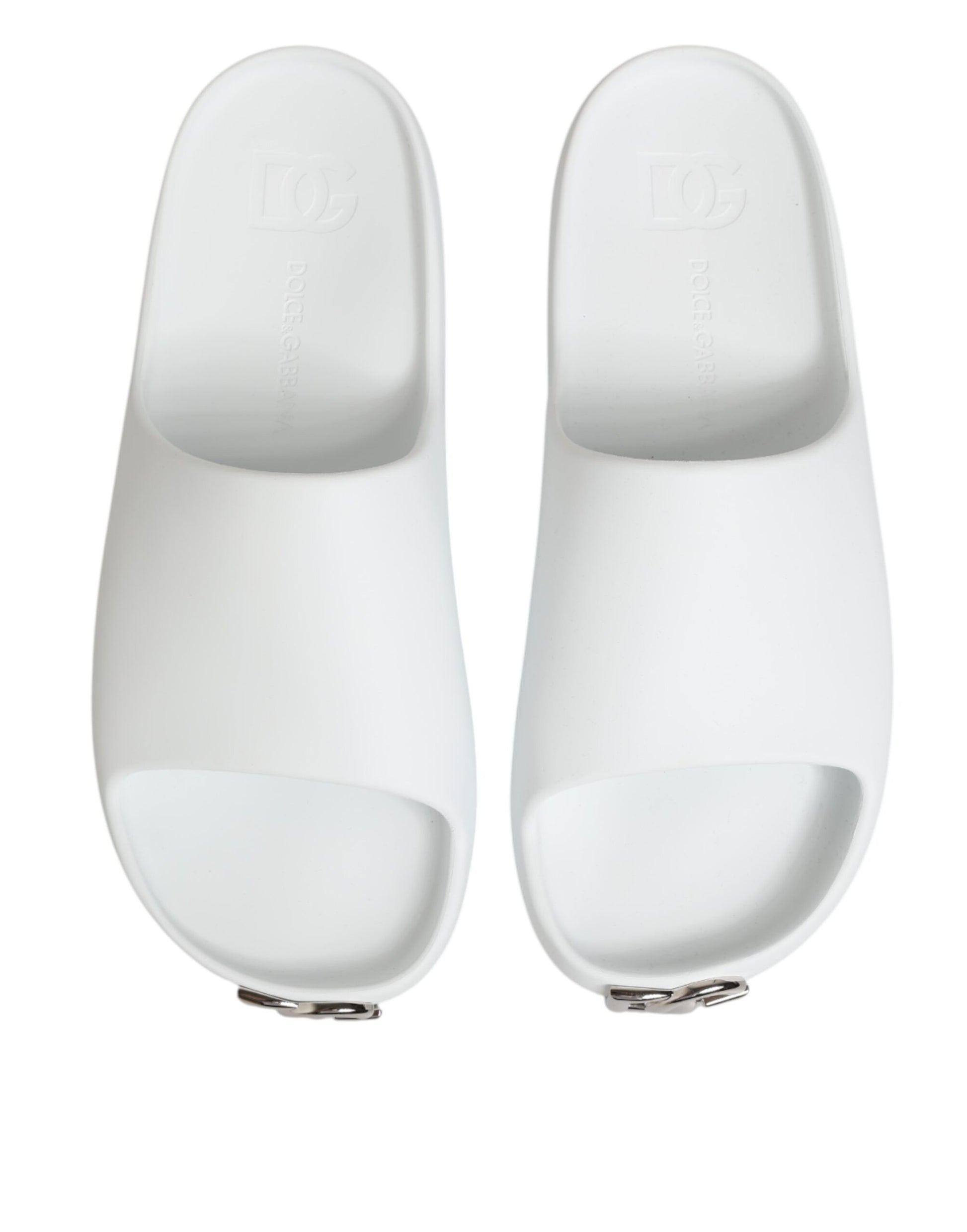 White Logo Slides Sandals Men Beachwear Shoes